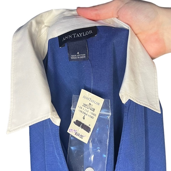 Vintage Ann Taylor Wrap Top 100% Cotton 4 - Picture 7 of 7